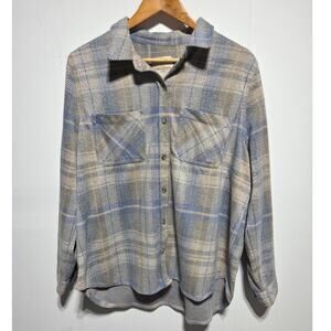 Casa Cabana Blue & Gray Plaid Woman's Shacket Size XXL